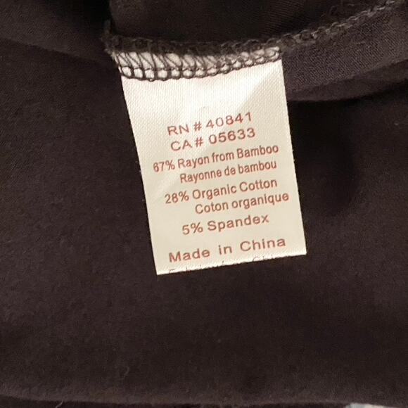 Cariloha Bamboo & Organic Cotton Midi Black Dress White Flower Design Medium - Picture 6 of 7